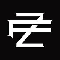 monograma del logotipo fz con plantilla de diseño de estilo enlazado superpuesto vintage vector