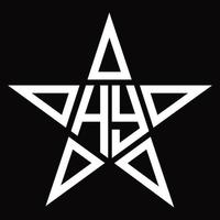 monograma de logotipo hy con plantilla de diseño de forma de estrella vector