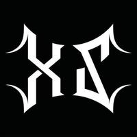 Monograma del logotipo xz con plantilla de diseño de forma abstracta vector