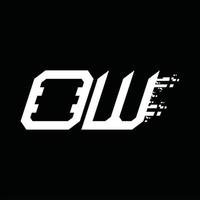 OW Logo monogram abstract speed technology design template vector