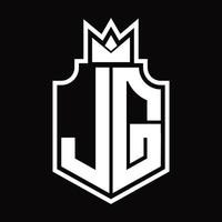 JG Logo monogram design template vector