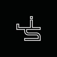 JS Logo monogram with line style design template vector