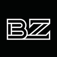 BZ Logo monogram with line style negative space vector