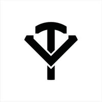 plantilla de diseño de monograma de logotipo de tv vector