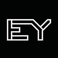 EY Logo monogram with line style negative space vector