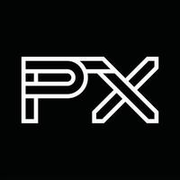 PX Logo monogram with line style negative space vector