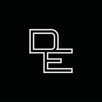 DE Logo monogram with line style design template vector