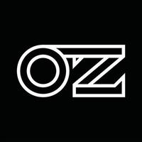 OZ Logo monogram with line style negative space vector