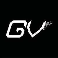 GV Logo monogram abstract speed technology design template vector