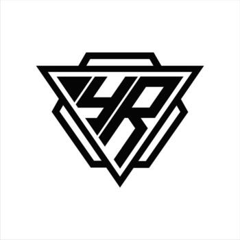 YR Logo monogram with triangle and hexagon template vector