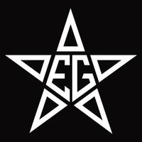 EG Logo monogram with star shape design template vector