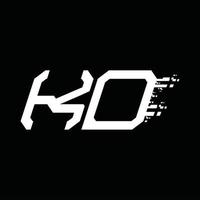 KD Logo monogram abstract speed technology design template vector