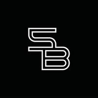 SB Logo monogram with line style design template vector