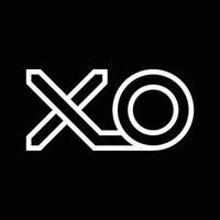 XO Logo monogram with line style negative space vector