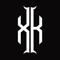 XK Logo monogram with horn shape design template vector