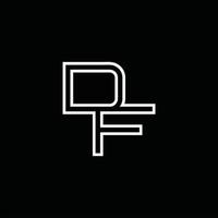 monograma de logotipo df con plantilla de diseño de estilo de línea vector