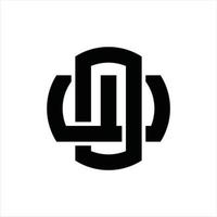 plantilla de diseño de monograma de logotipo de ow vector