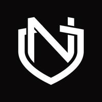 NV Logo monogram vintage design template vector