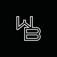 WB Logo monogram with line style design template vector