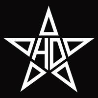 HO Logo monogram with star shape design template vector