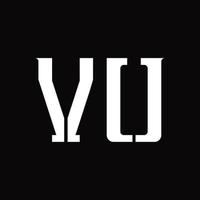 VU Logo monogram with middle slice design template vector