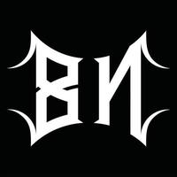 Monograma de logotipo bn con plantilla de diseño de forma abstracta vector