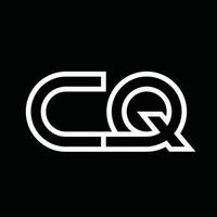 CQ Logo monogram with line style negative space vector