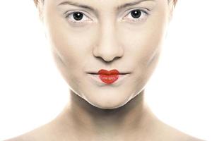 Woman with heart shaped lips photo