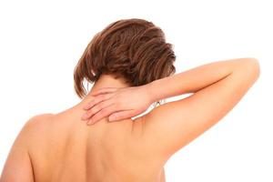 Woman with neck pain photo