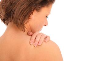 Woman with back pain photo