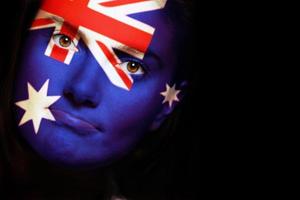 pintura de la cara de la bandera australiana foto