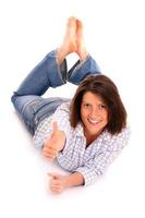 Woman with thumbs up photo