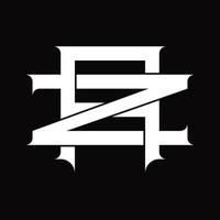 ZA Logo monogram with vintage overlapping linked style design template vector