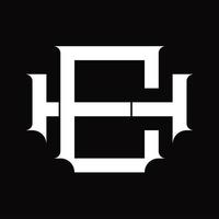 HE Logo monogram with vintage overlapping linked style design template vector