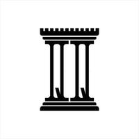QQ Logo monogram with pillar shape design template vector