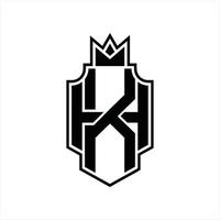 plantilla de diseño de monograma de logotipo kh vector