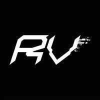 plantilla de diseño de tecnología de velocidad abstracta de monograma de logotipo de rv vector