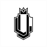 UL Logo monogram design template vector