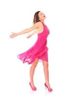 Woman on a pink dress photo