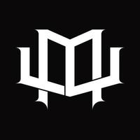 VM Logo monogram with vintage overlapping linked style design template vector