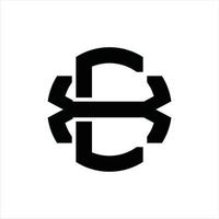 plantilla de diseño de monograma de logotipo cx vector