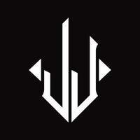 JJ Logo monogram with shield shape isolated design template vector