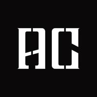 AC Logo monogram with middle slice design template vector