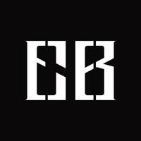 monograma de logotipo eb con plantilla de diseño de corte medio vector