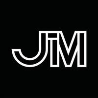 JM Logo monogram with line style negative space vector