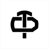 plantilla de diseño de monograma de logotipo td vector