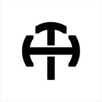 plantilla de diseño de monograma de logotipo th vector
