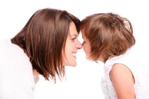 Mom and daughter with Nose touching photo