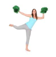 Happy young cheerleader photo