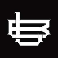 monograma del logotipo bl con plantilla de diseño de estilo enlazado superpuesto vintage vector